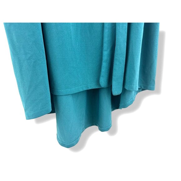 Ava & Viv Laguna Teal High-Low Dress with Tie Size 1X 16 Plus Sz Summer Stretch - Picture 5 of 9